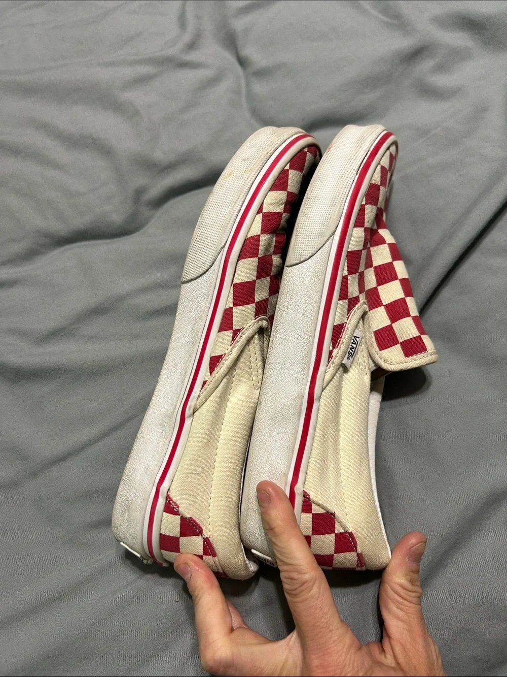 Vans Slip-On Checkerboard Red and Cream